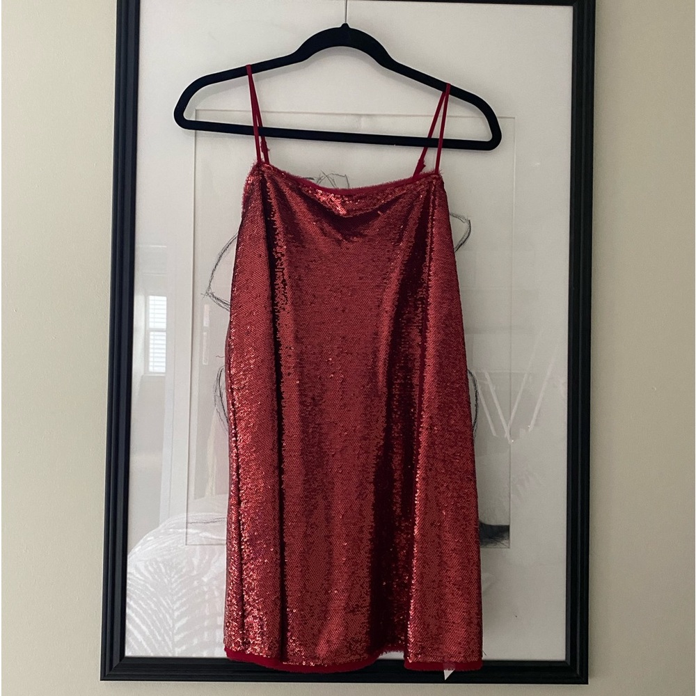 Free People Red Sequin Dress